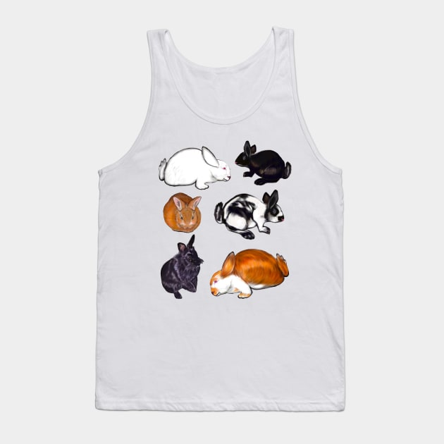 Rabbits bunny rabbit cute  ginger black and white bunny rabbit pattern Tank Top by Artonmytee